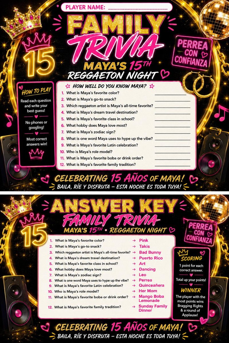 Family Trivia — Quinceañera