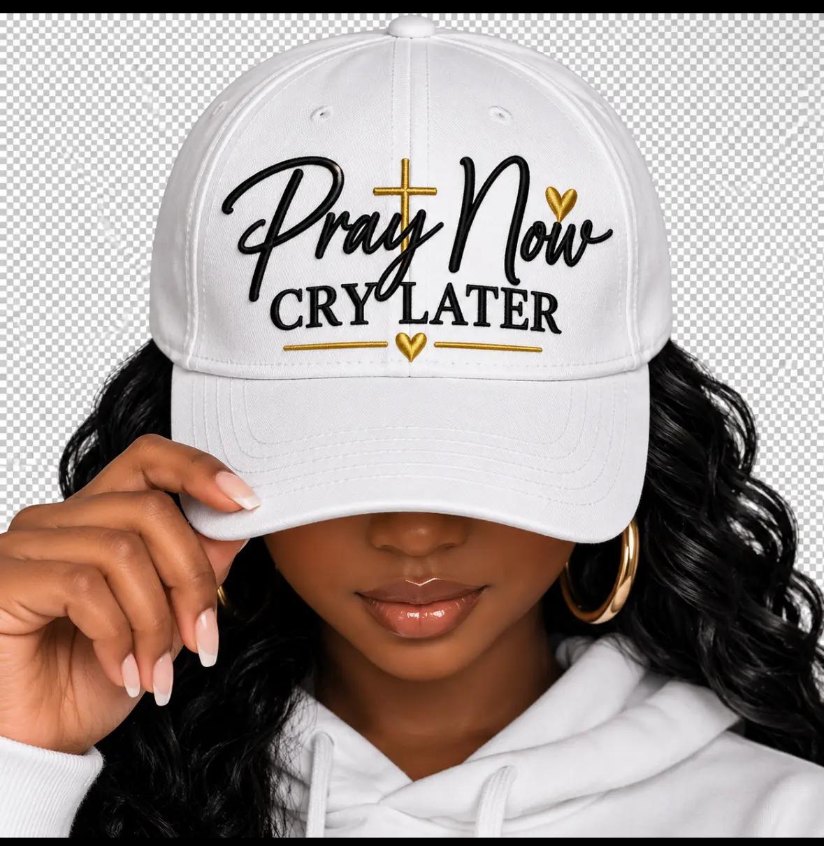 Pray Now Cry Later — Hat Mockup
