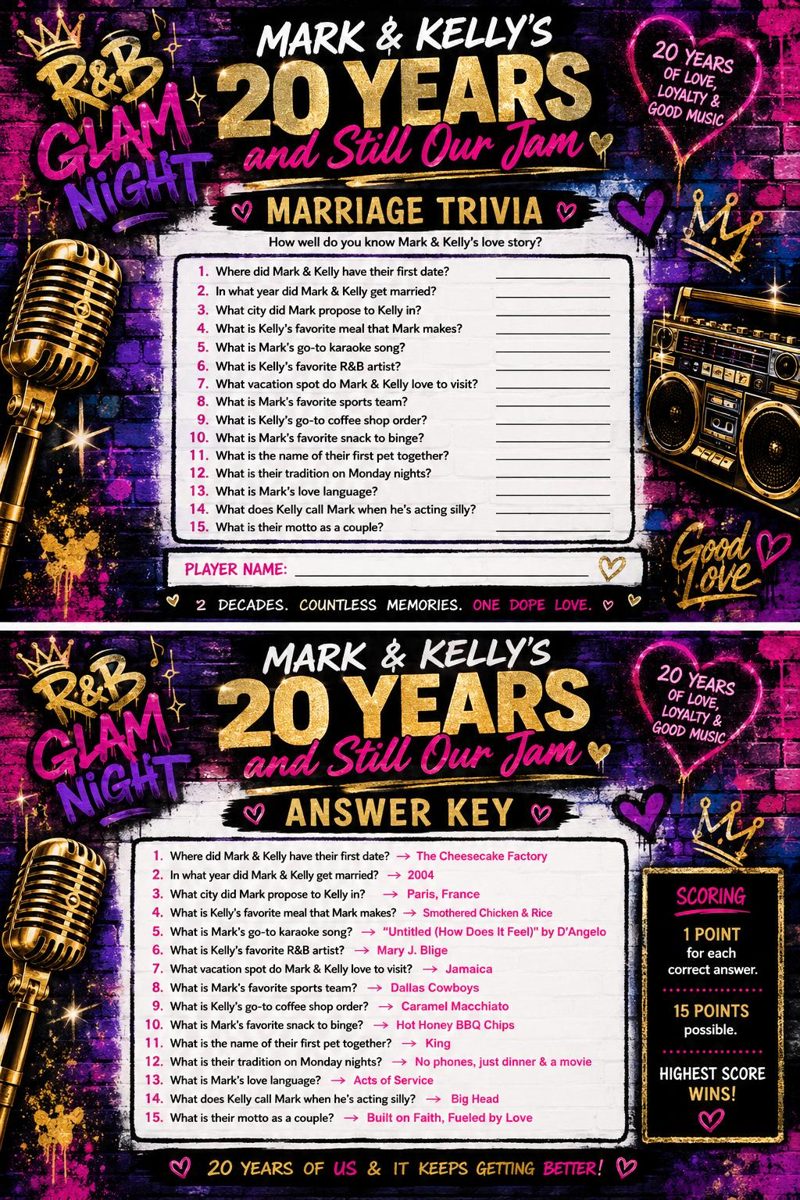 Marriage Trivia — R&B Glam Night