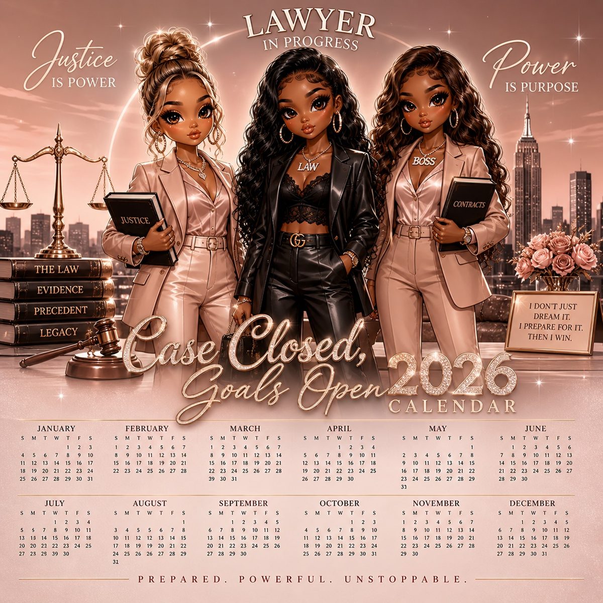 2026 Calendar — Case Closed Goals Open